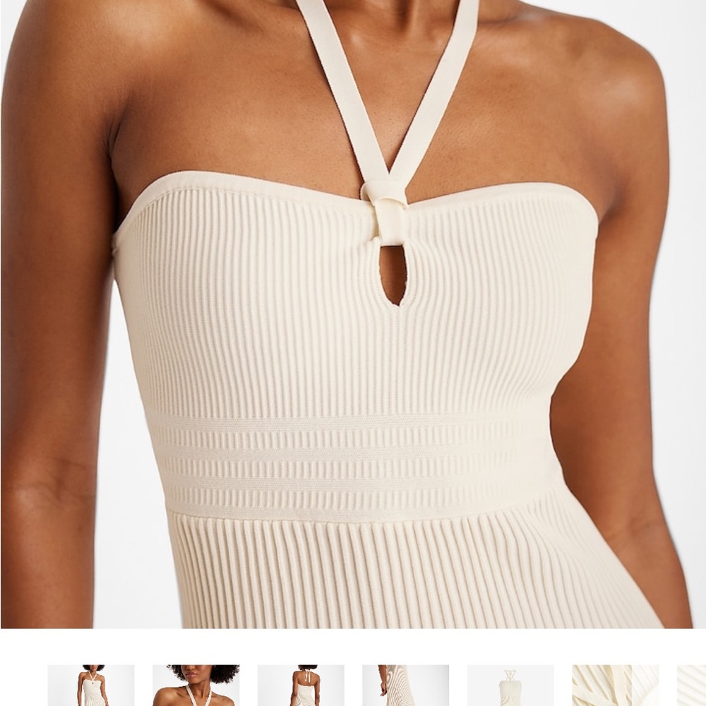 Express Cream Midi Dress